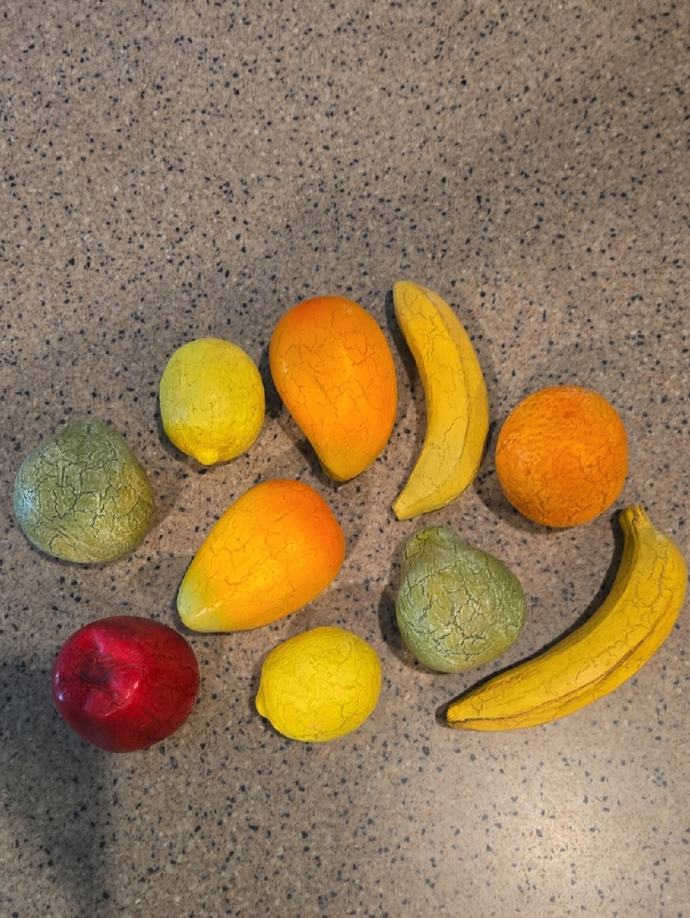 10 Piece Assorted Decorative Faux Fruit - Yellow, Orange, Green, Red